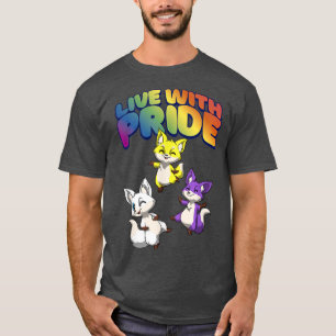 Leef met Pride Kawaii nonbinary & Genderqueer voor T-shirt