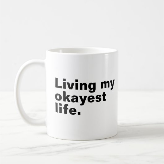 Leef mijn leukste leven. Grappig basic text design Koffiemok (Links)