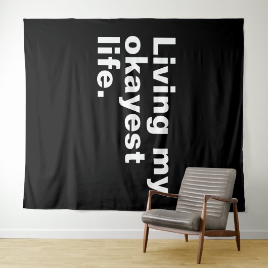 Leef mijn leukste leven. Grappig basic text design Wandkleed (In Situ (horizontaal))