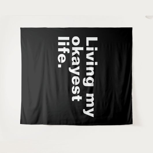 Leef mijn leukste leven. Grappig basic text design Wandkleed (Voorkant (horizontaal))