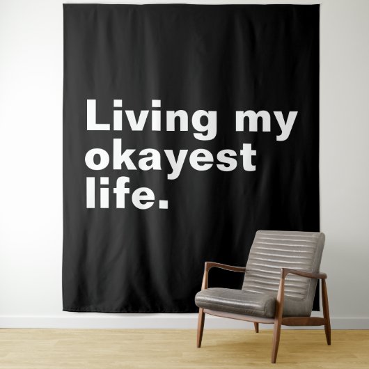 Leef mijn leukste leven. Grappig basic text design Wandkleed (In situ)