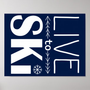 Leef naar het poster van Ski (basisch) - marinebla