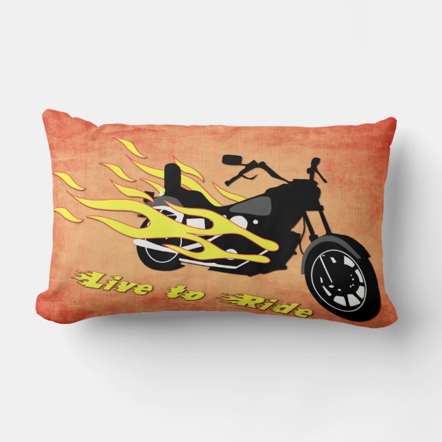 Leef naar Ride - Motorfiets Lumbar Pillow Kussen (Voorkant)