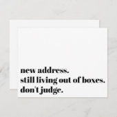 Leef nog steeds uit dozen, beoordeel geen grappige notitiekaartje (Voorkant / Achterkant)