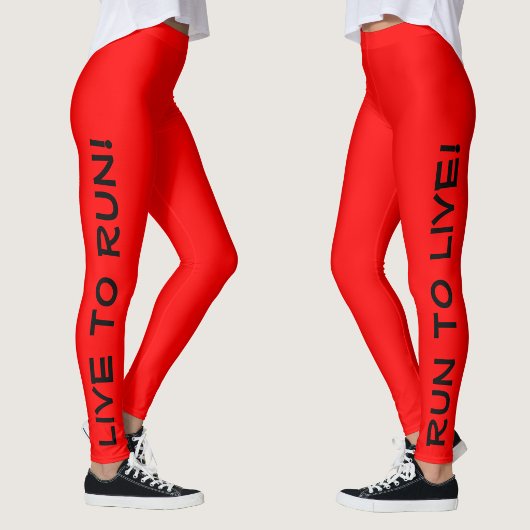 Leef om te hardlopen! Hardloop om te leven! Rode h Leggings