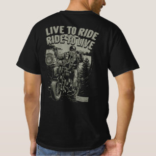 Leef Om Te Rijden Rijd Om Te Leven Baardige Biker T-shirt