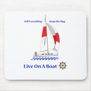 Leef op een boot muismat