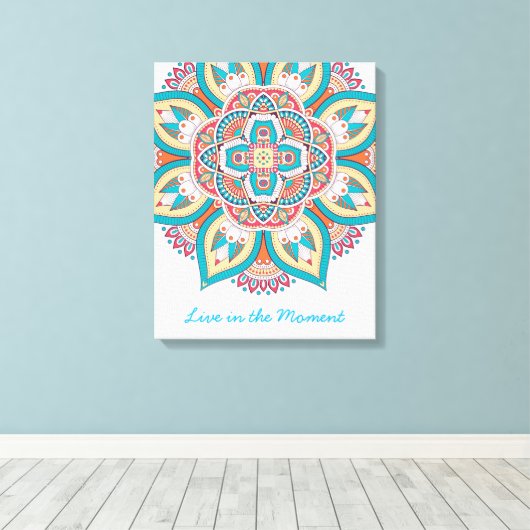 Leef op het moment in mindfulness art canvas afdruk (Insitu (Houten vloer))