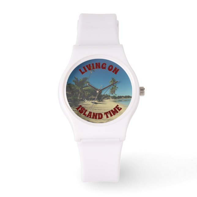 Leef op Island Time Horloge (Voorkant)