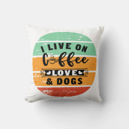 Leef op Koffieliefde en honden Kussen