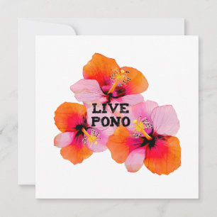 Leef Pono Hibiscus Bloemige Tropische Artistieke H Feestdagenkaart