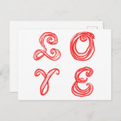 LEEF rode letters van tekstweefsel Briefkaart (Voorkant / Achterkant)