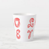 LEEF rode letters van tekstweefsel Latte Mok (Voorkant)