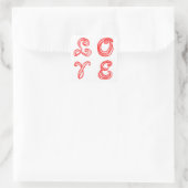 LEEF rode letters van tekstweefsel Vierkante Sticker (Tas)