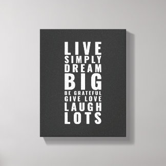 Leef simpel, droom groot | Inspirerende quote Canvas Afdruk