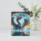 Leef sterk en mooi Dragon Rainbow Feestdagenkaart (Staand voorkant)