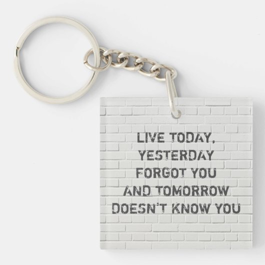 Leef vandaag nog, motivatie prijsopgave sleutelhanger (voorkant)