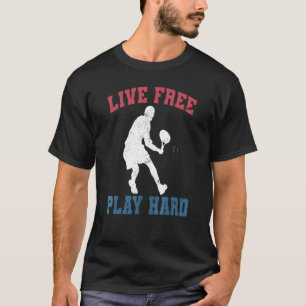 Leef Vrij Speel Hard Tennisspeler Coach Grap Gra T-shirt