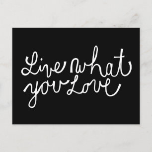 Leef wat je leuk vindt Motivatie slogan Briefkaart