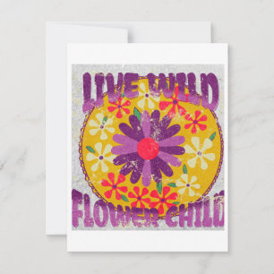 Leef Wild Flower Kind - Hippie Lifestyle Feestdagenkaart