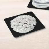 Leefblad van Aspen 1 Vierkante Kartonnen Onderzetter (Schuin)