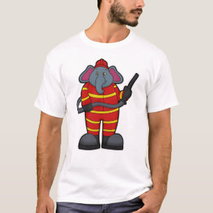 Leefmiddel als brandweerman met slang t-shirt