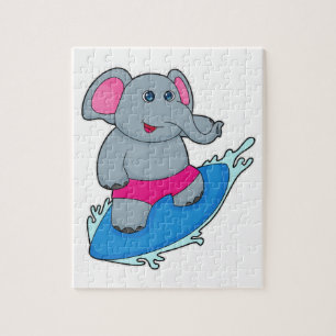 Leefmiddel als Surfer met Surfboard Legpuzzel