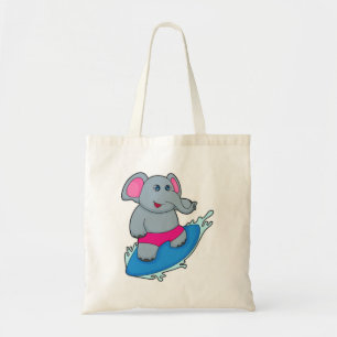 Leefmiddel als Surfer met Surfboard Tote Bag