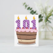 Leeftijd 101: Birthday Cake Briefkaart (Staand voorkant)