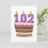 Leeftijd 102 op de Birthday Cake Kaart (Staand voorkant)