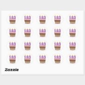 Leeftijd 103: Birthday Cake Ronde Sticker (Vel)