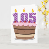 Leeftijd 105: Birthday Cake Kaart (Gele Bloem)