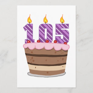 Leeftijd 105 op de Cake van de Verjaardag Kaart