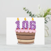 Leeftijd 106 op de Birthday Cake Kaart (Staand voorkant)