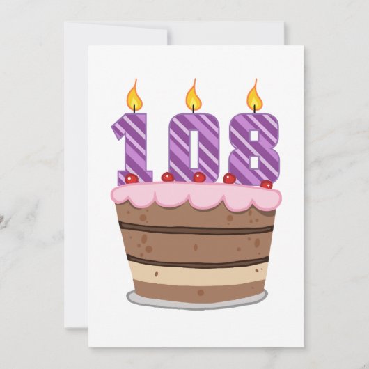 Leeftijd 108: Birthday Cake Kaart (Voorkant)