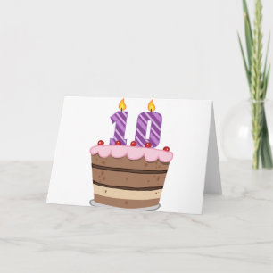 Leeftijd 10 op de Birthday Cake Kaart