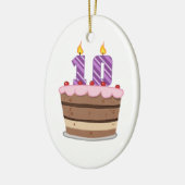 Leeftijd 10 op de Birthday Cake Keramisch Ornament (Links)