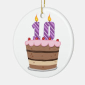 Leeftijd 10 op de Birthday Cake Keramisch Ornament (Links)