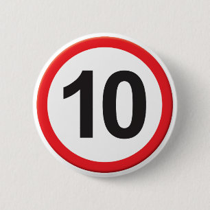 Leeftijd 10 ronde button 5,7 cm
