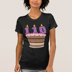 Leeftijd 110 op de Birthday Cake T-shirt