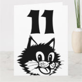 LEEFTIJD 11 BIRTHDAY CAT-KAART BEDANKKAART (Voorkant)