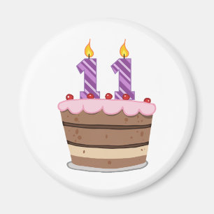 Leeftijd 11 op de Birthday Cake Magneet