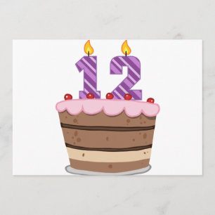 Leeftijd 12 op de Birthday Cake Kaart