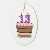 Leeftijd 13 op de Birthday Cake Keramisch Ornament (Links)