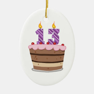 Leeftijd 13 op de Birthday Cake Keramisch Ornament