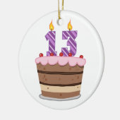 Leeftijd 13 op de Birthday Cake Keramisch Ornament (Links)