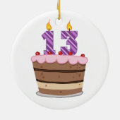 Leeftijd 13 op de Birthday Cake Keramisch Ornament (Achterkant)