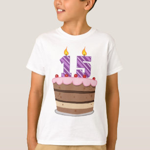 Leeftijd 15 op de Birthday Cake T-shirt