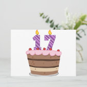 Leeftijd 17 op de Birthday Cake Kaart (Staand voorkant)