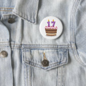 Leeftijd 17 op de Birthday Cake Ronde Button 5,7 Cm (In situ)